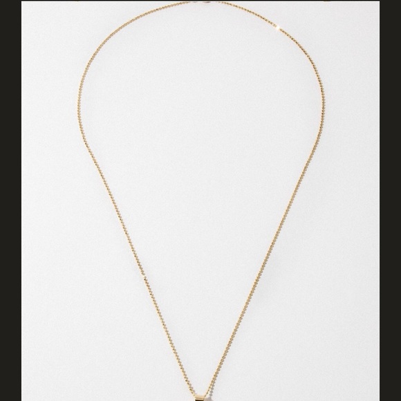 Gold Vertical Bar Pendant Necklace - Picture 5 of 5